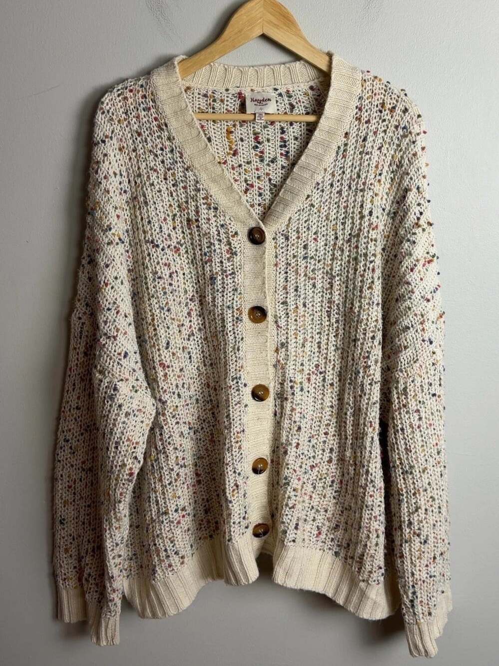 Hayden Los Angeles Confetti Knit Cardigan Sweater Plus Size 2XL HY6099W Women’s